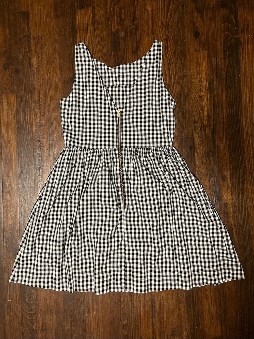 Tuesday of California Pinafore Dress in Black & White Gingham - Size Medium - Picture 9 of 10
